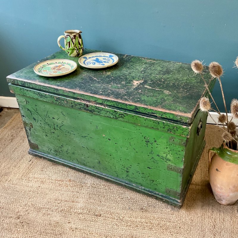 19th Century Painted Trunk