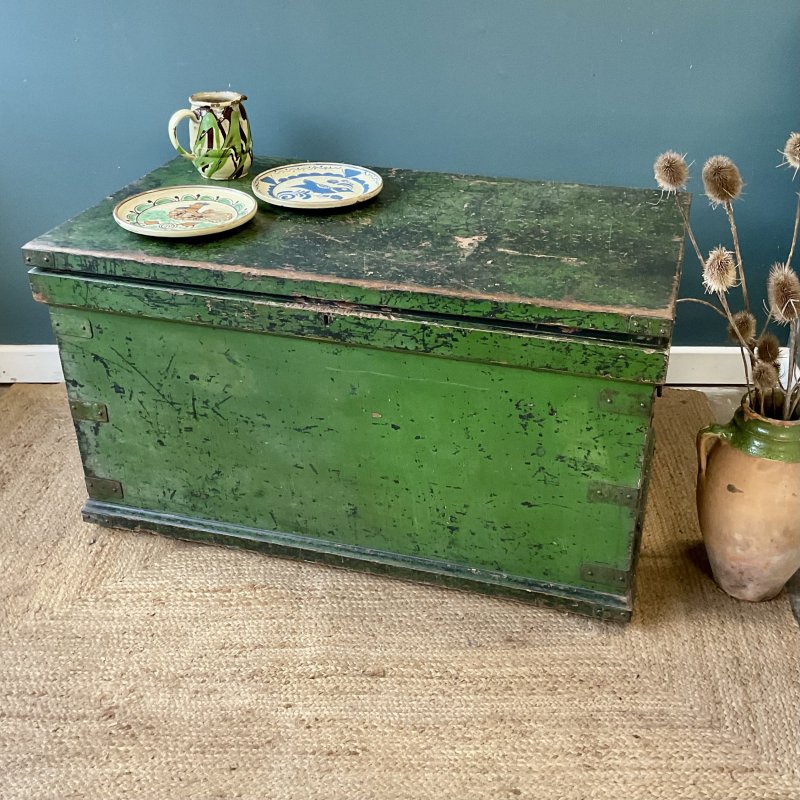 19th Century Painted Trunk