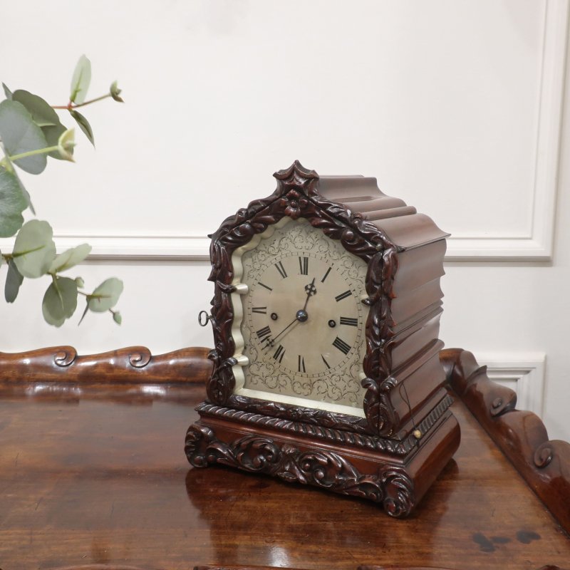 Early Victorian Mahogany Library Clock