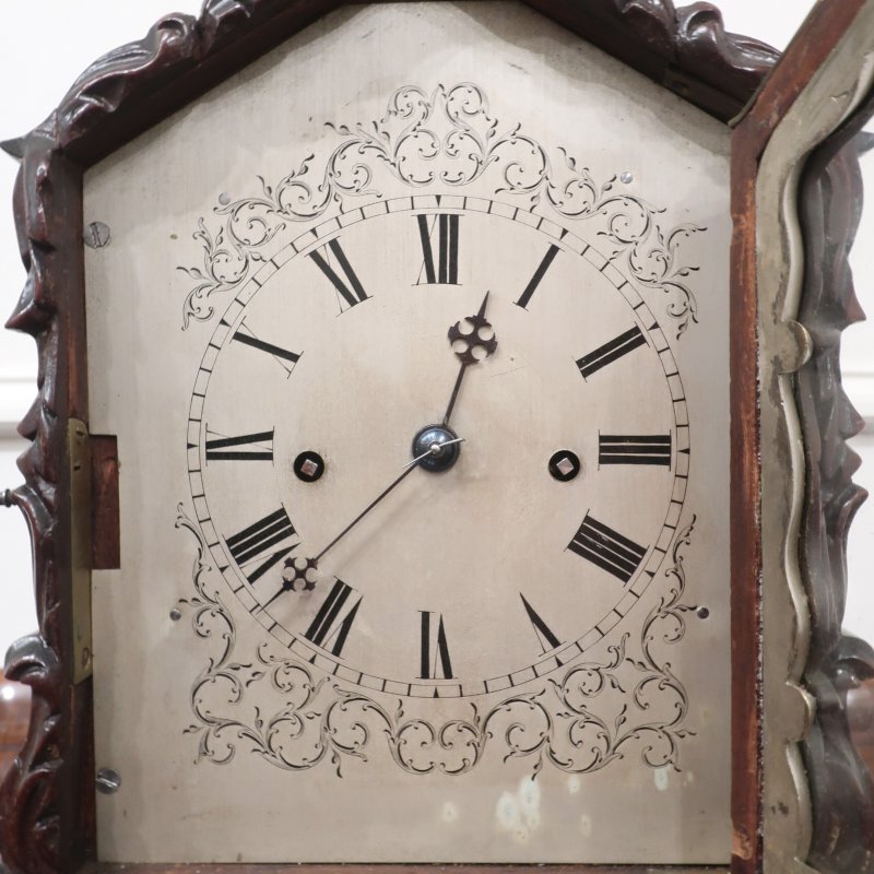 Early Victorian Mahogany Library Clock