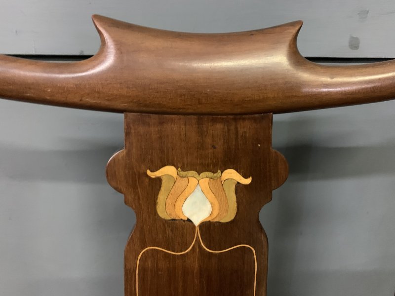 Art Nouveau Inlaid Mahogany Chair