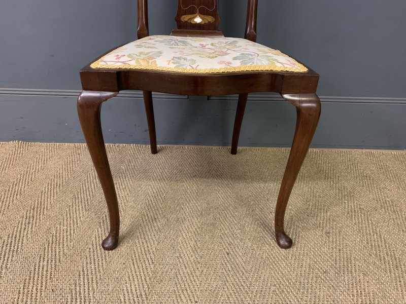 Art Nouveau Inlaid Mahogany Chair