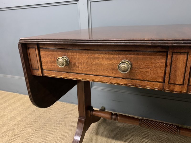 Regency Period Ebony Inlaid Mahogany Sofa Table