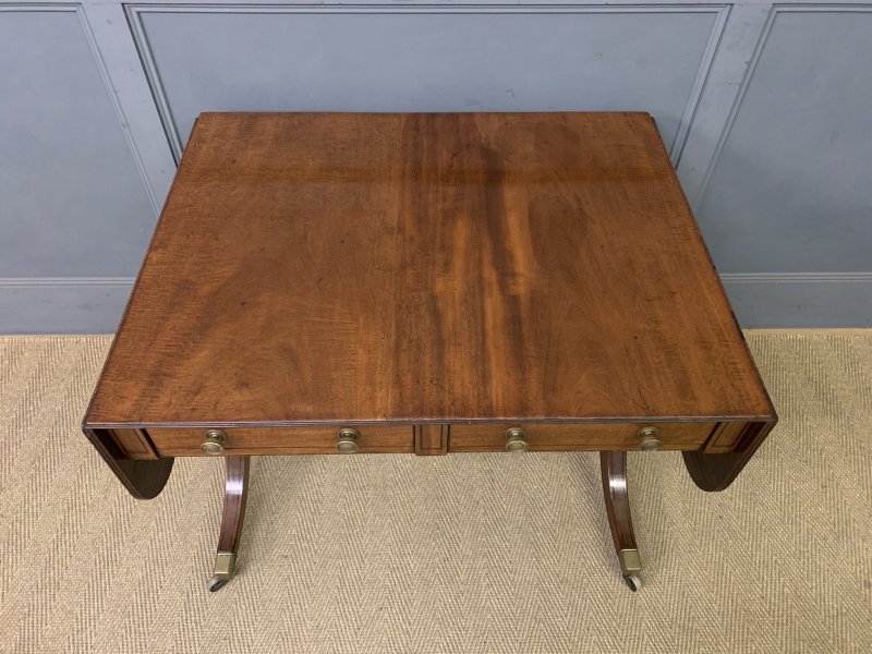 Regency Period Ebony Inlaid Mahogany Sofa Table