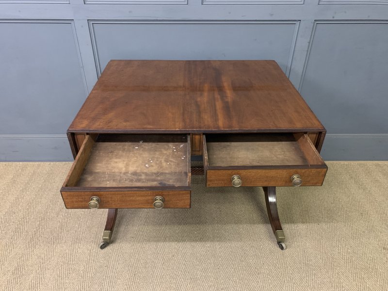 Regency Period Ebony Inlaid Mahogany Sofa Table