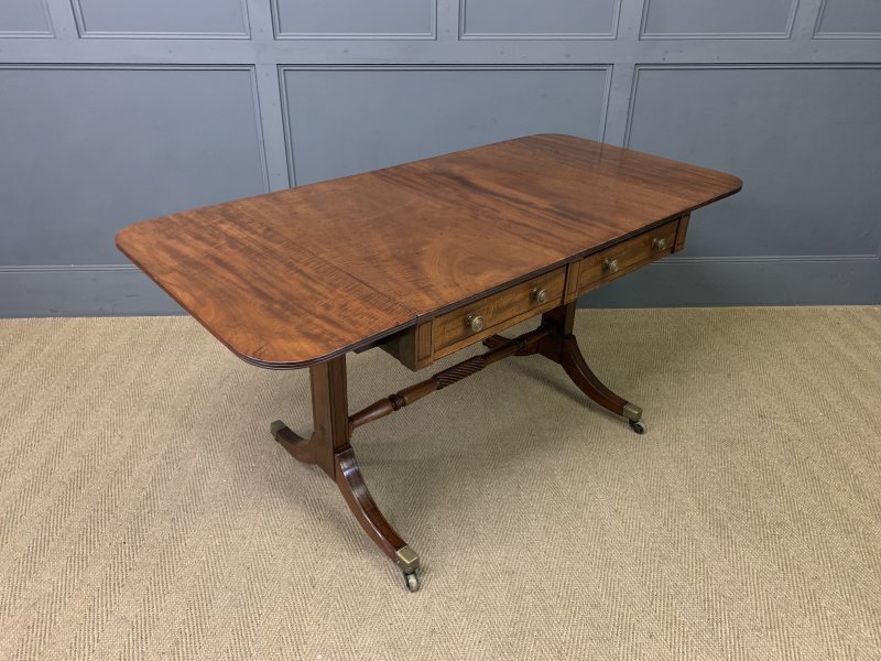 Regency Period Ebony Inlaid Mahogany Sofa Table