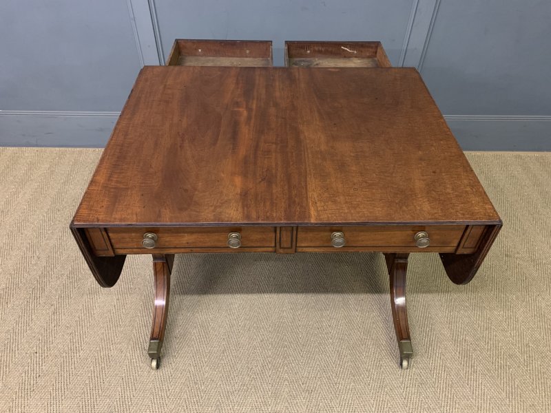 Regency Period Ebony Inlaid Mahogany Sofa Table