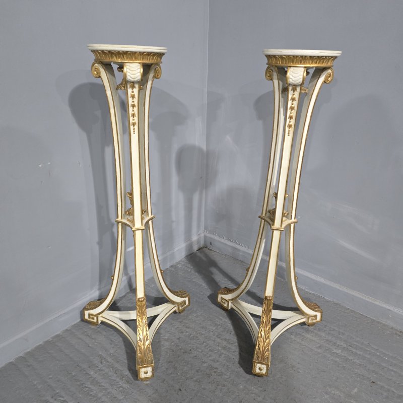 Super Pair Parcel Gilt Torchere Stands