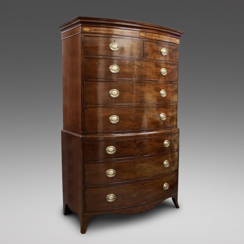 A Fine Georgian Bow-Fronted Tallboy