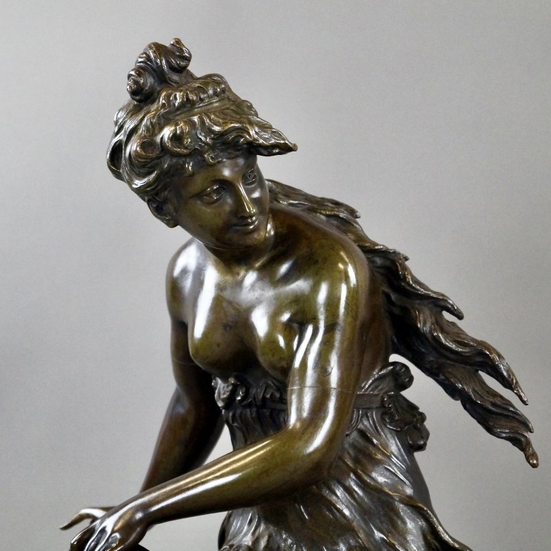 A Large Pair Of Bronze Figures By Rousseau