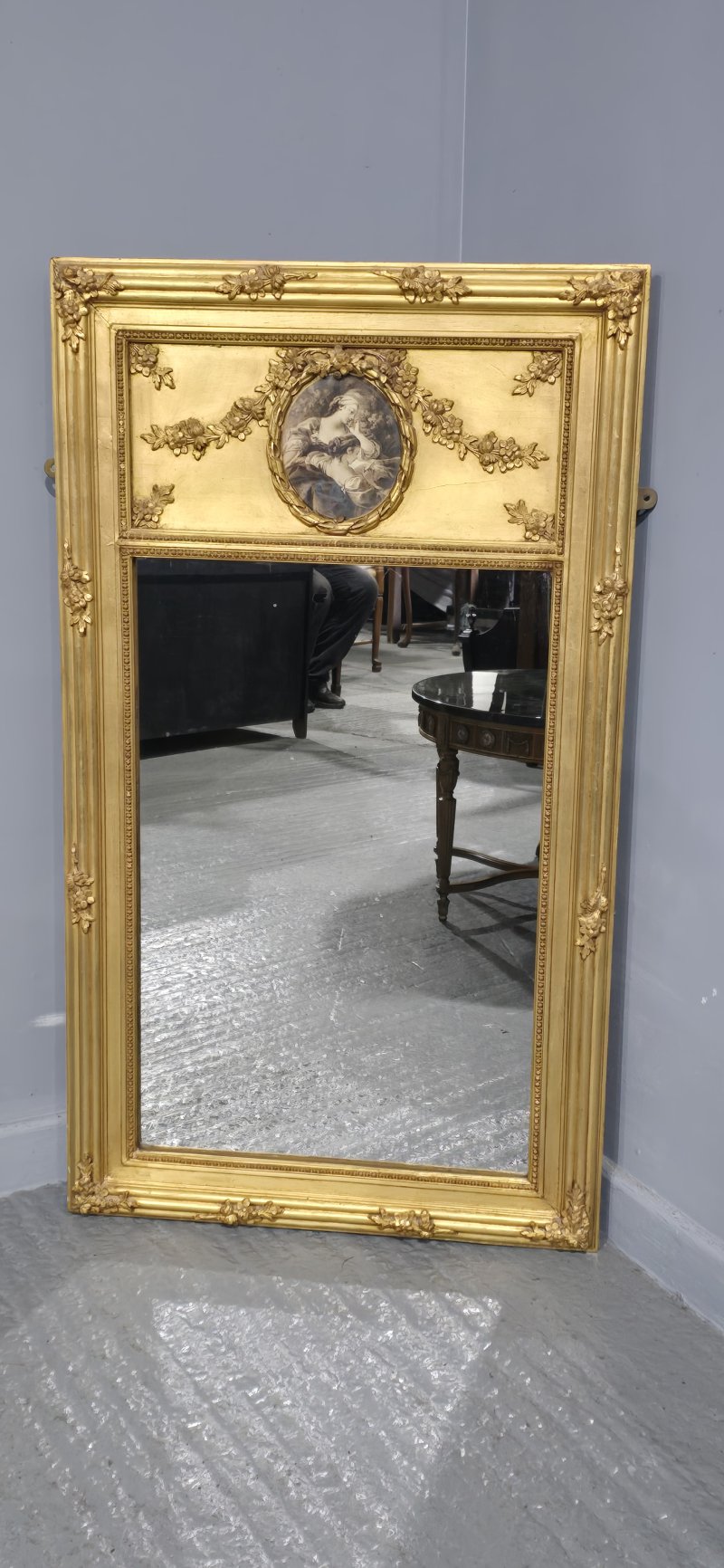 French Gilt Trumeau Mirror