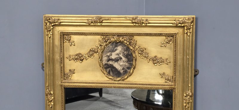 French Gilt Trumeau Mirror