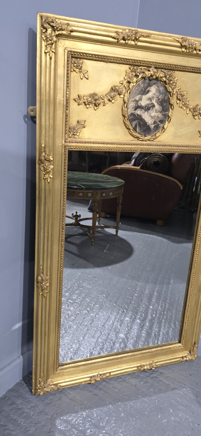 French Gilt Trumeau Mirror