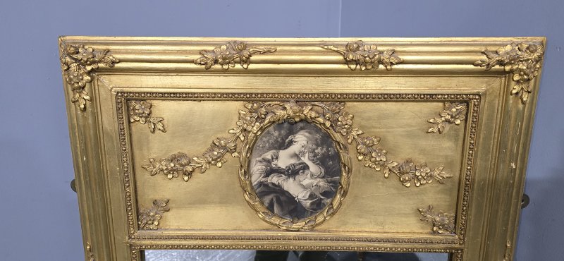 French Gilt Trumeau Mirror