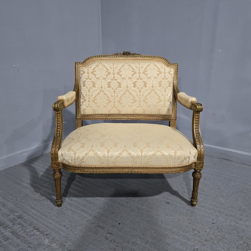 French Gilt Two Seat Sofa - Image 7