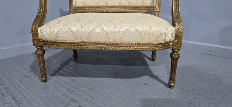 French Gilt Two Seat Sofa - Image 10