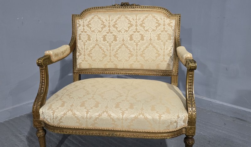 French Gilt Two Seat Sofa - Image 3