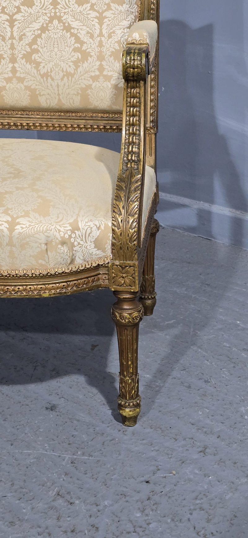 French Gilt Two Seat Sofa - Image 5