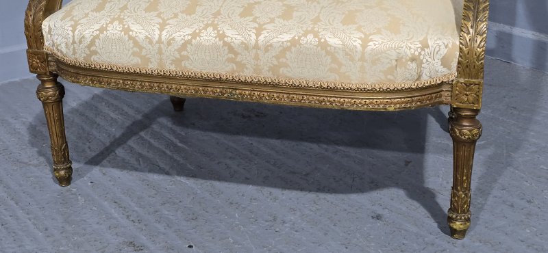French Gilt Two Seat Sofa - Image 8