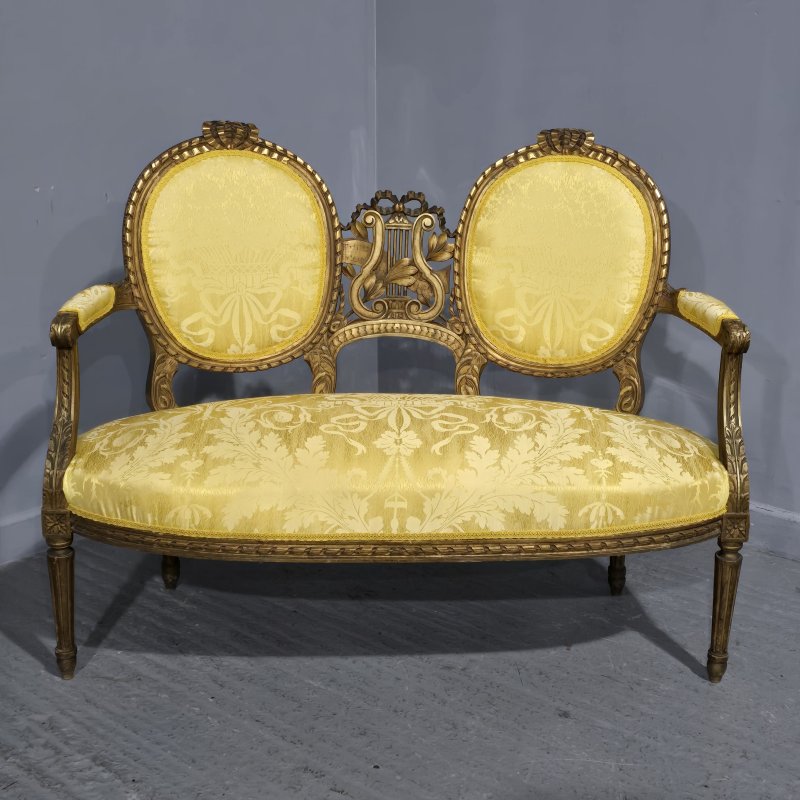 French Gilt Two Seat Sofa