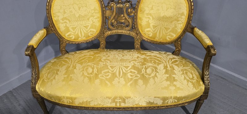 French Gilt Two Seat Sofa - Image 2