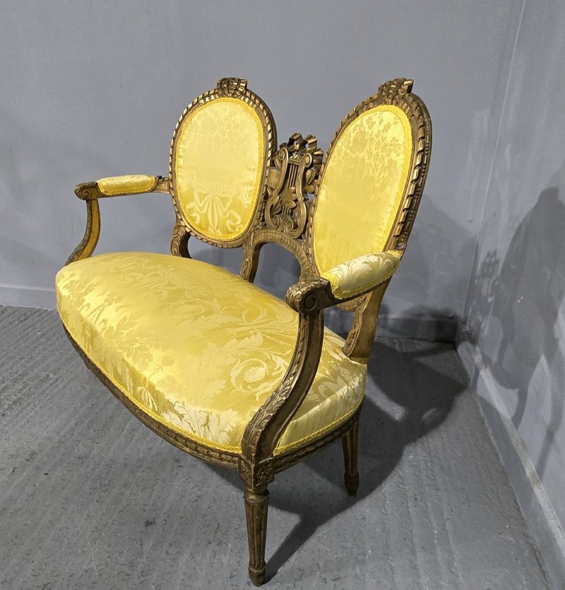French Gilt Two Seat Sofa - Image 3