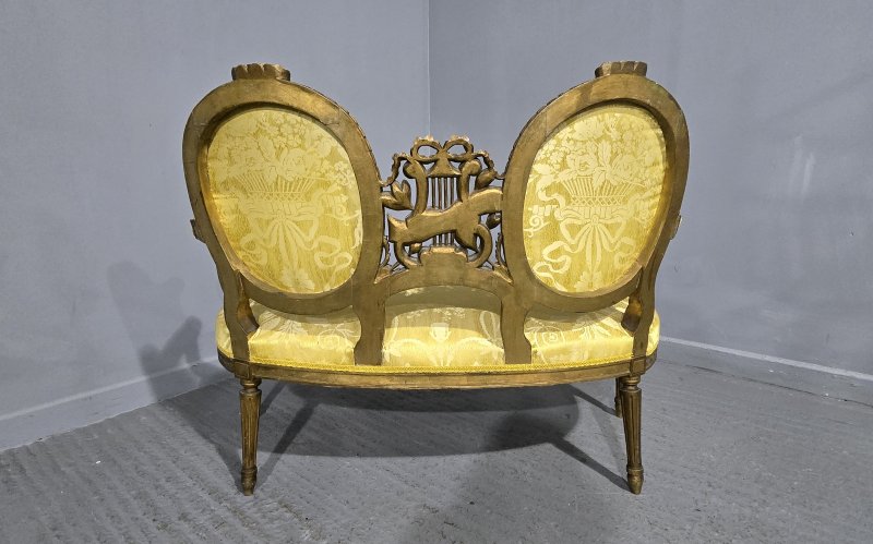 French Gilt Two Seat Sofa - Image 5