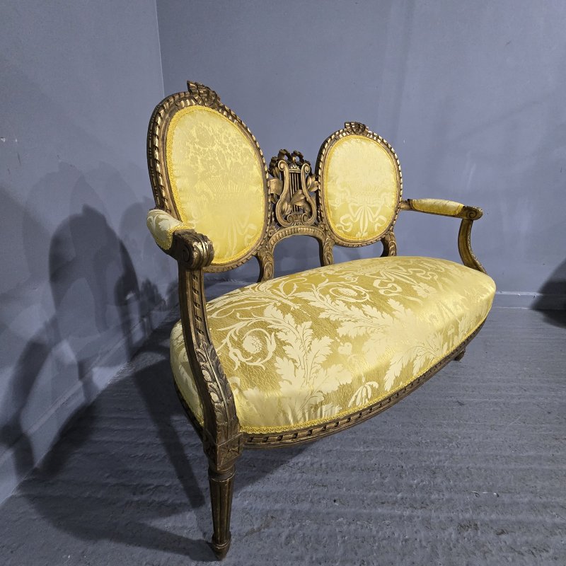 French Gilt Two Seat Sofa - Image 15