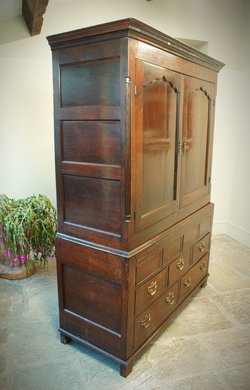 Georgian Oak Linen Press Cupboard