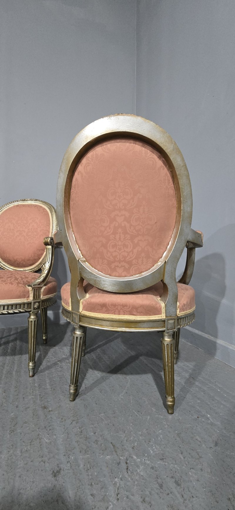 Pair French Silver Gilt Elbow Chairs - Image 10