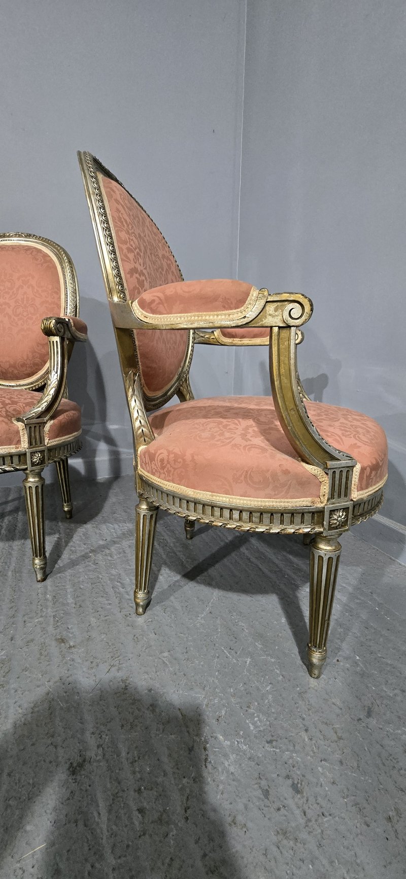 Pair French Silver Gilt Elbow Chairs - Image 13