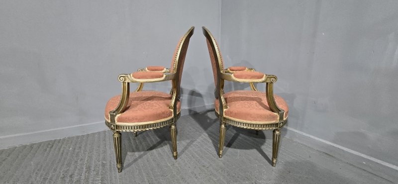 Pair French Silver Gilt Elbow Chairs - Image 12