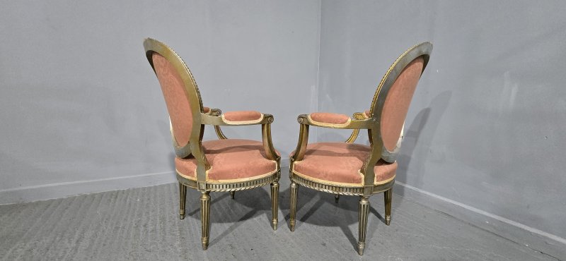 Pair French Silver Gilt Elbow Chairs - Image 14