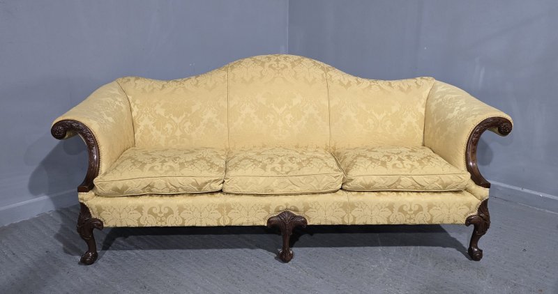 Outstanding Camel Backed Mahogany Sofa - Image 2