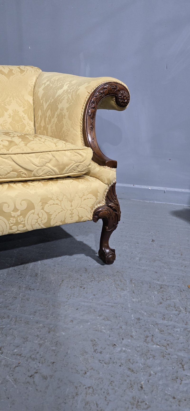 Outstanding Camel Backed Mahogany Sofa - Image 9