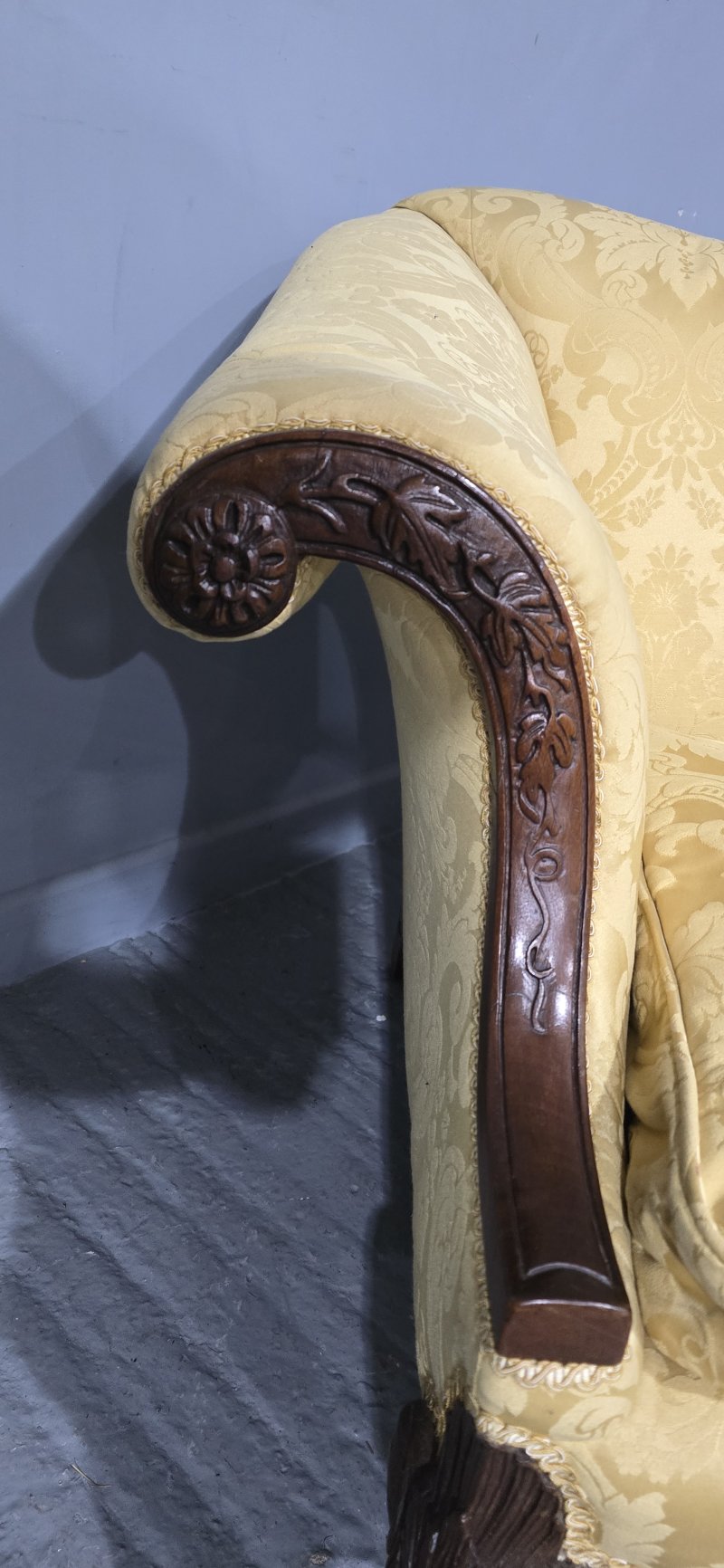Outstanding Camel Backed Mahogany Sofa - Image 7