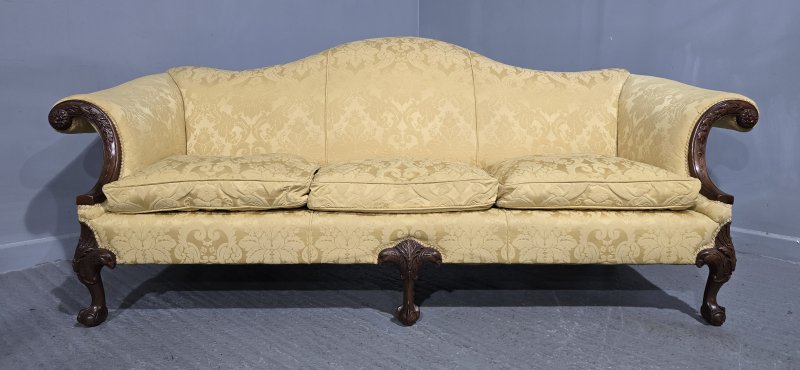 Outstanding Camel Backed Mahogany Sofa - Image 8