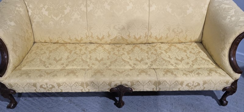 Outstanding Camel Backed Mahogany Sofa - Image 4