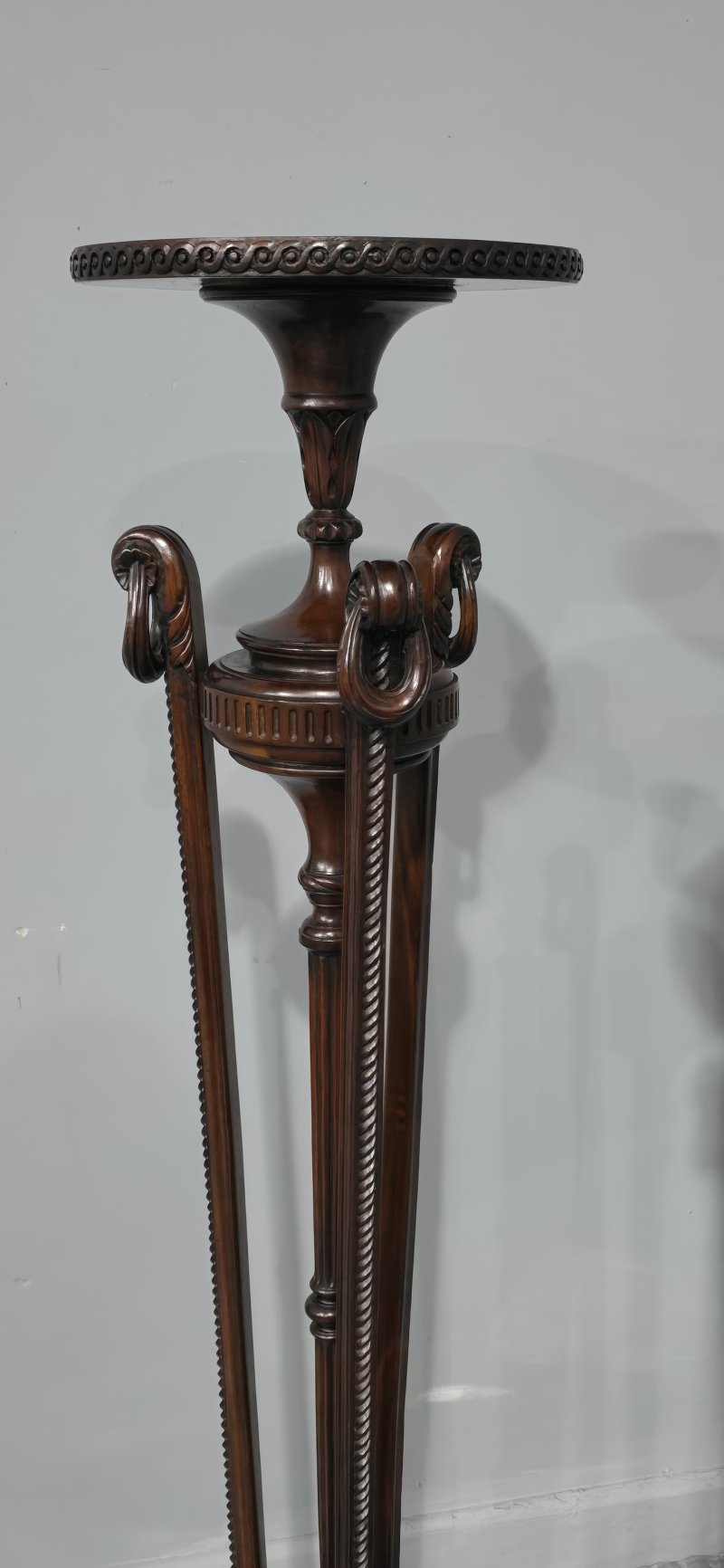 Fine Pair Mahogany Torchere Pedestal Stands - Image 7
