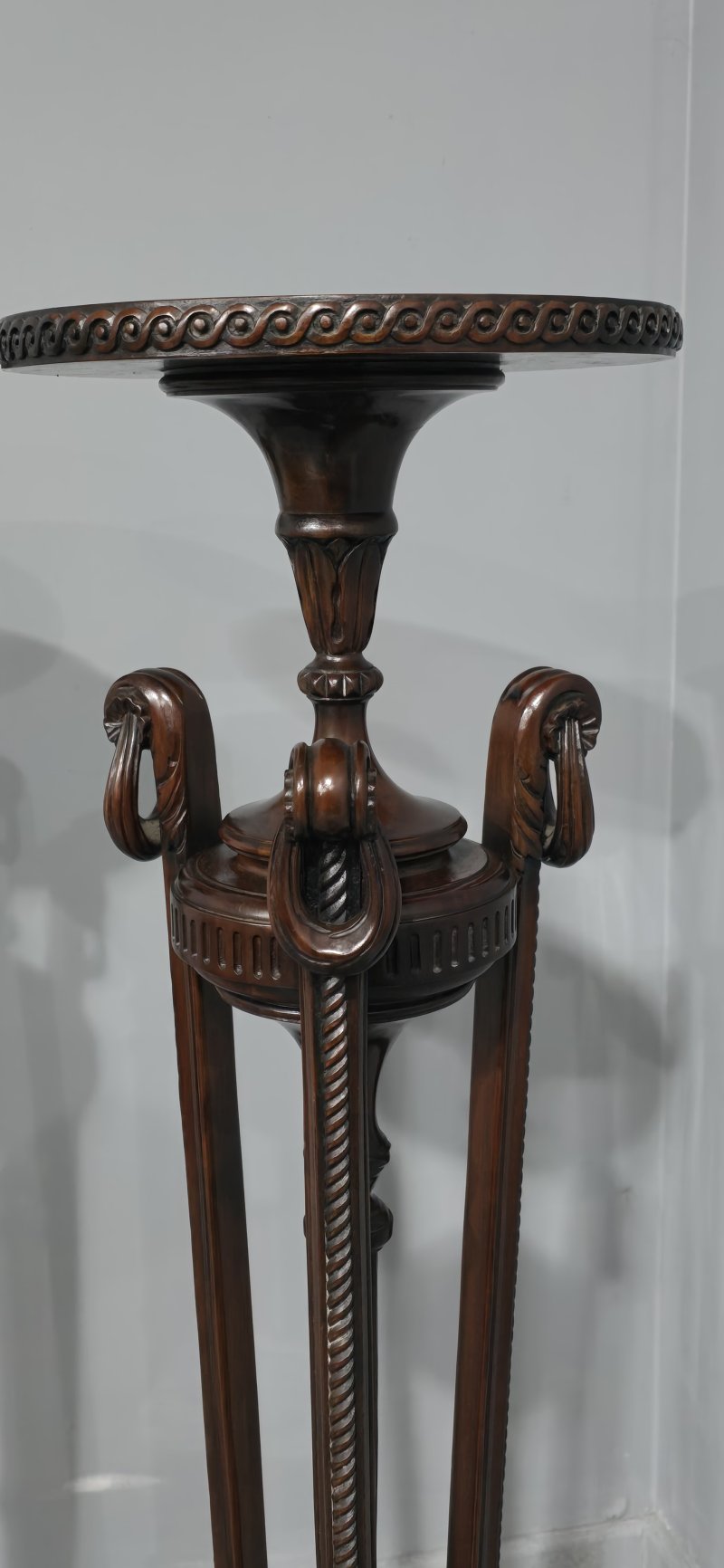 Fine Pair Mahogany Torchere Pedestal Stands - Image 9