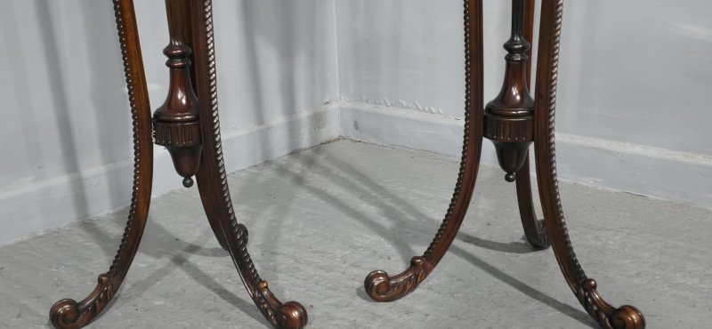 Fine Pair Mahogany Torchere Pedestal Stands - Image 11