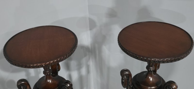 Fine Pair Mahogany Torchere Pedestal Stands - Image 6