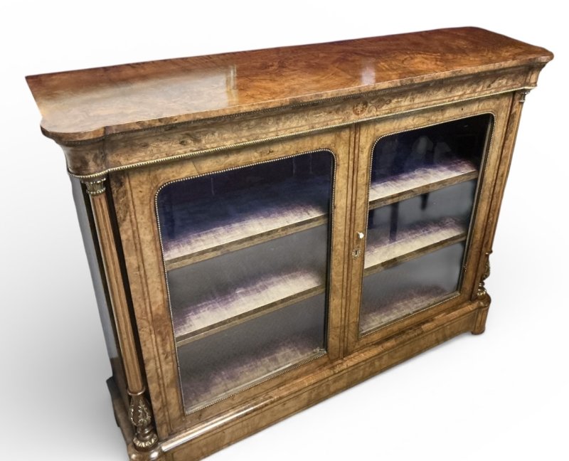 Victorian Burr Walnut Pier Cabinet - Image 4