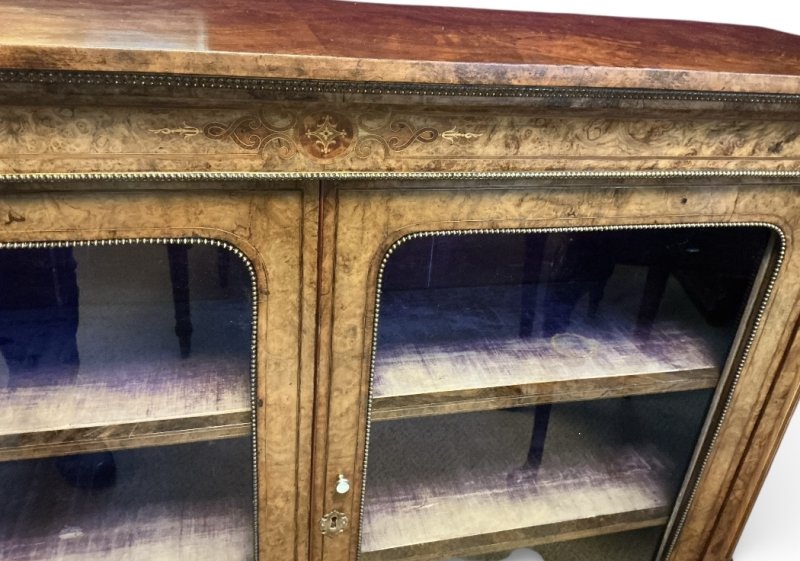 Victorian Burr Walnut Pier Cabinet - Image 6