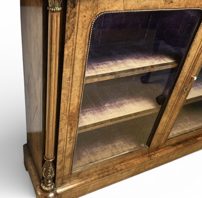 Victorian Burr Walnut Pier Cabinet - Image 8