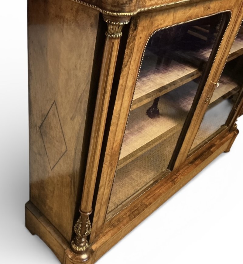 Victorian Burr Walnut Pier Cabinet - Image 9