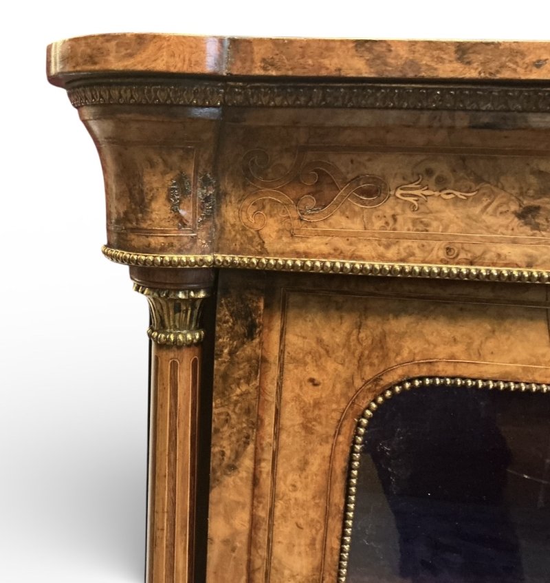 Victorian Burr Walnut Pier Cabinet - Image 11