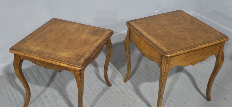 Pair Burr Elm Lamp Tables - Image 3