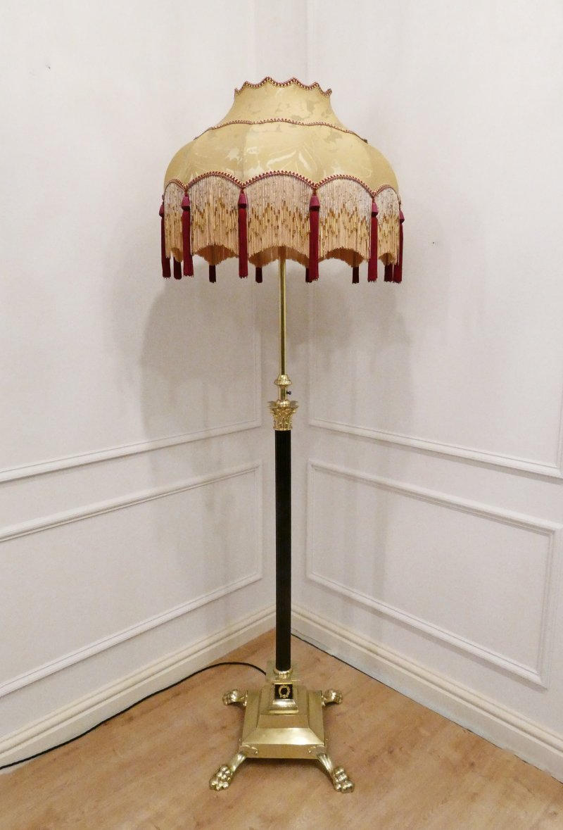 Victorian Brass Corinthian Column Floor Lamp