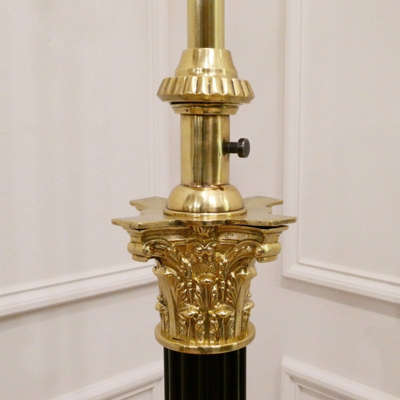 Victorian Brass Corinthian Column Floor Lamp - Image 2